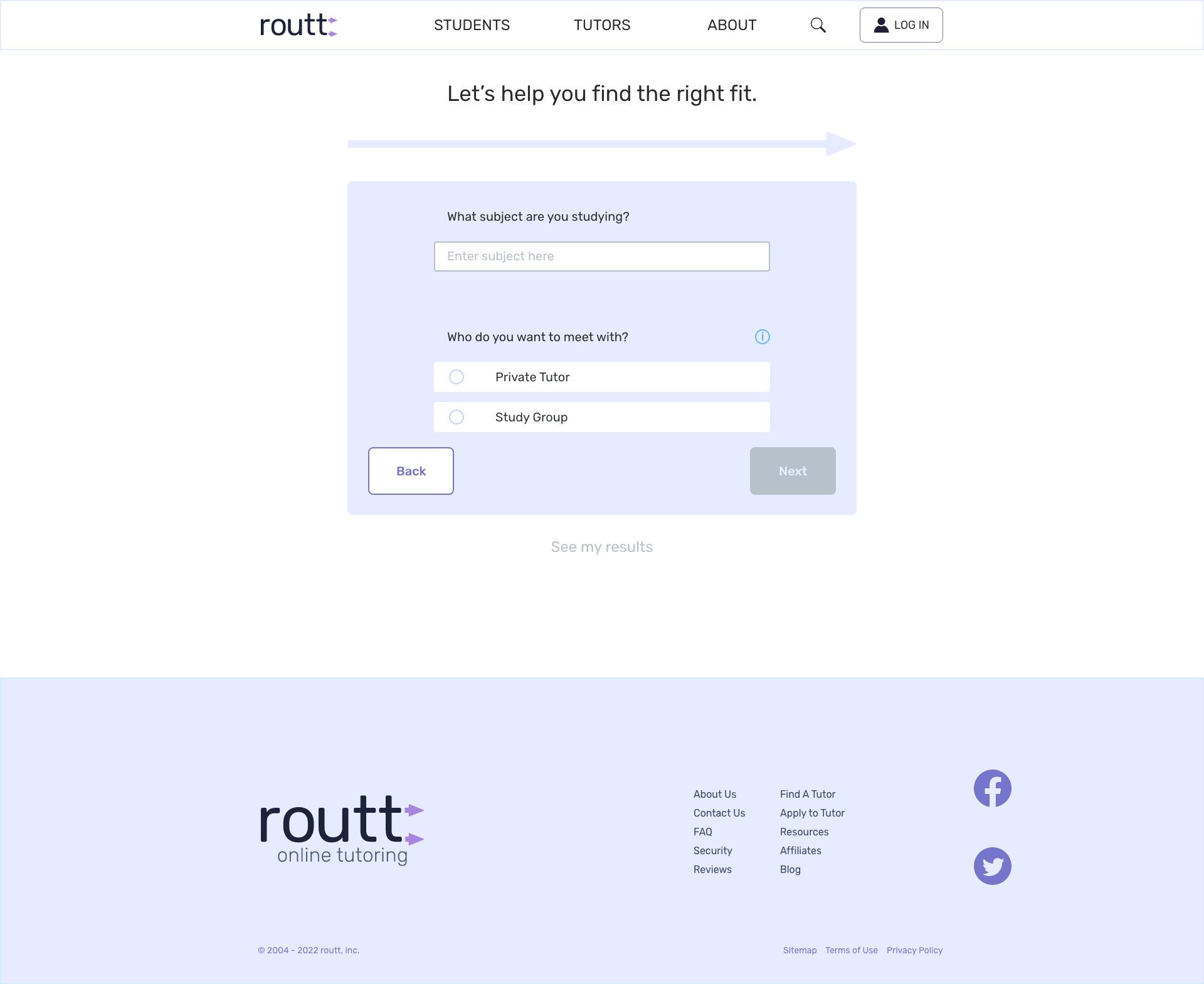 Animated gif showing the progression through the questionnaire feature of the website.