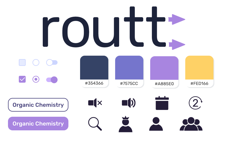 Routt has a blue and purple color scheme, with gold highlights