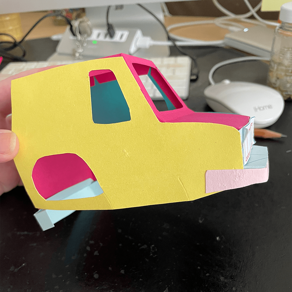 One of the early multicolored test structures