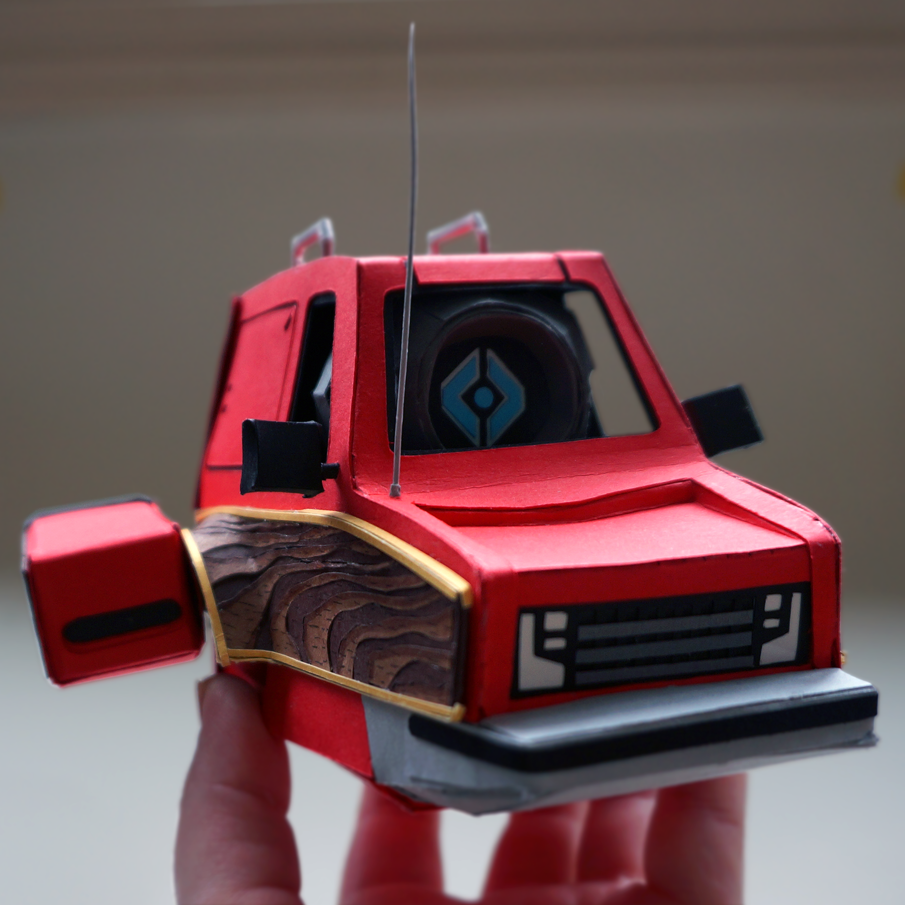 The final red Vantastic Shell with the ghost in the driver's seat